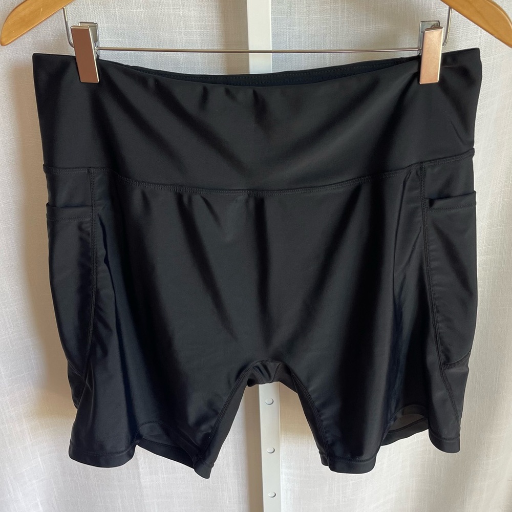 baleaf Women’s Black High Waist Biker Active Shorts Size 2X